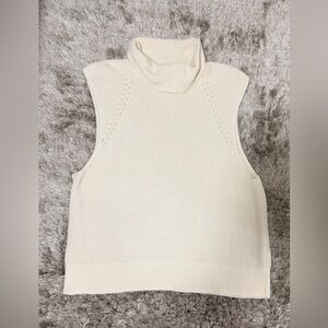 GAP Cream Sleeveless Turtleneck Knit Sweater Vest